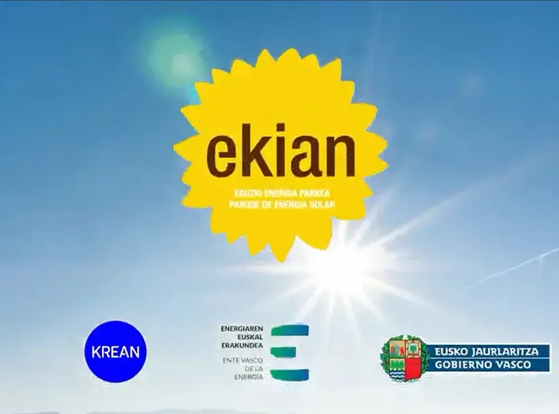 Energiaren Euskal Erakundeak eta KREAN-ek EKIAN Euskadiko eguzki-parke fotovoltaiko handiena bultzatuko dute